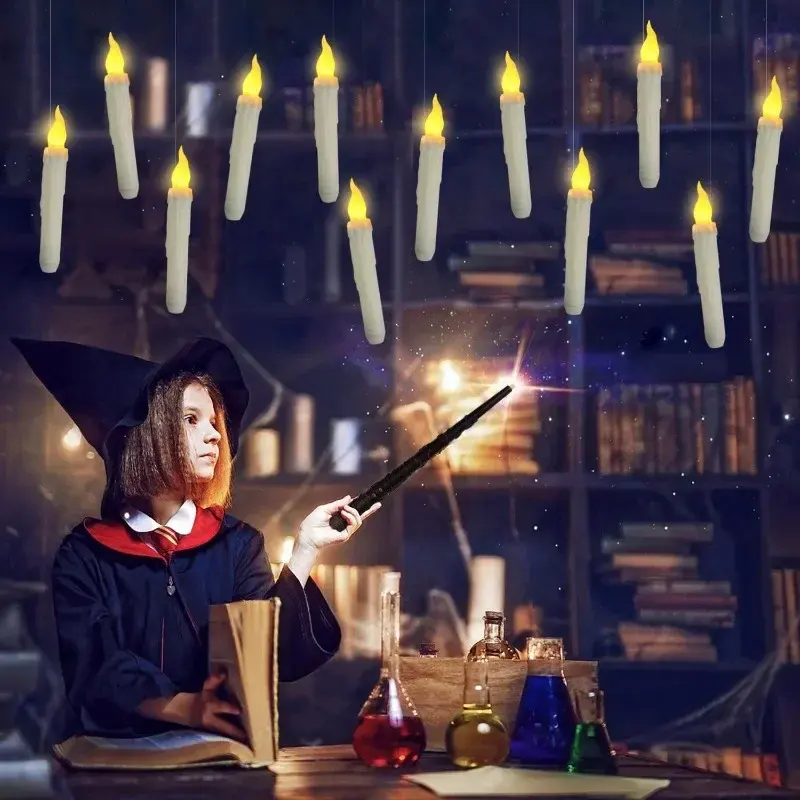 Floating LED Candles Halloween Decoration Magic Wand