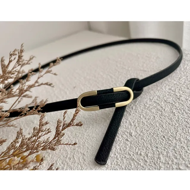Pigskin Thin Belt Non porous Suit Dress Decoration Black Pu Leather - Shop at LoveMi