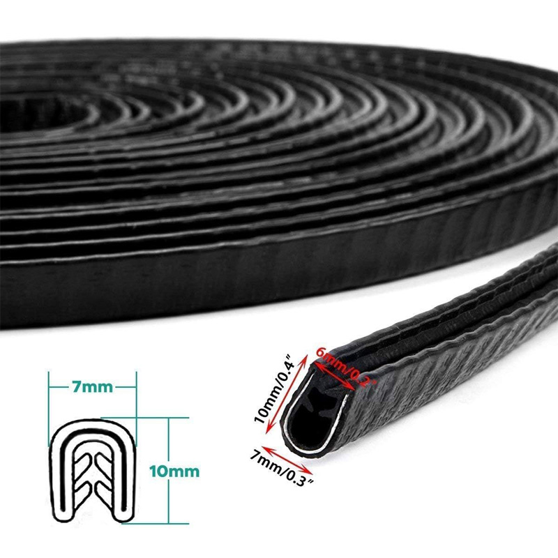 10M Unique Rubber U Shaped Protective Strip For Car Door Scratches, Edge Protection Decorative Strip 8