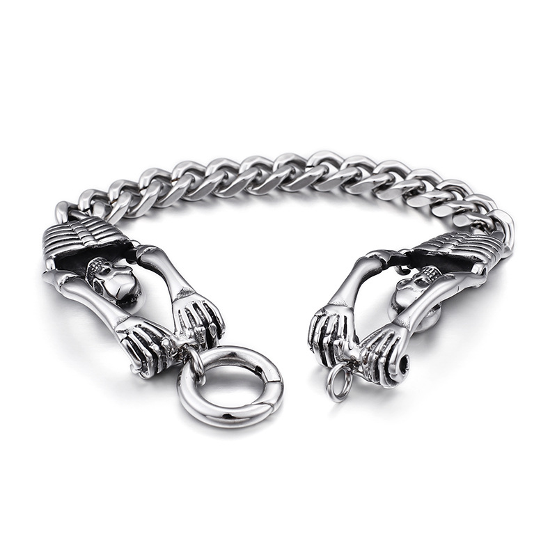Punk Skull Men's Titanium Bracelet