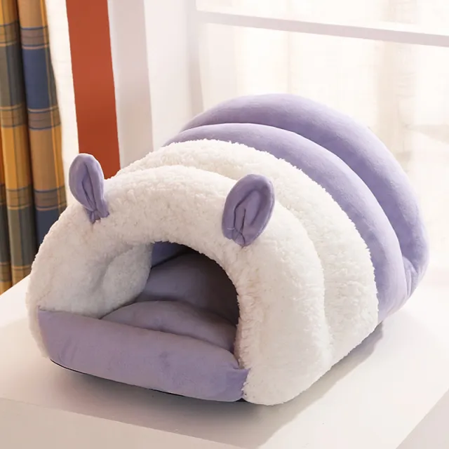 Closed Cat Nest For All Four Seasons Universal Supplies For Cats Washable And Warm Kennel For Winter Mat For Kitten Room Purple - Shop at LoveMi