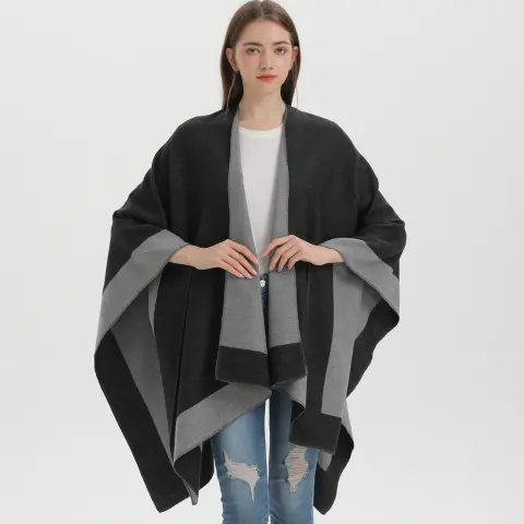 Women's Solid Split Shawl