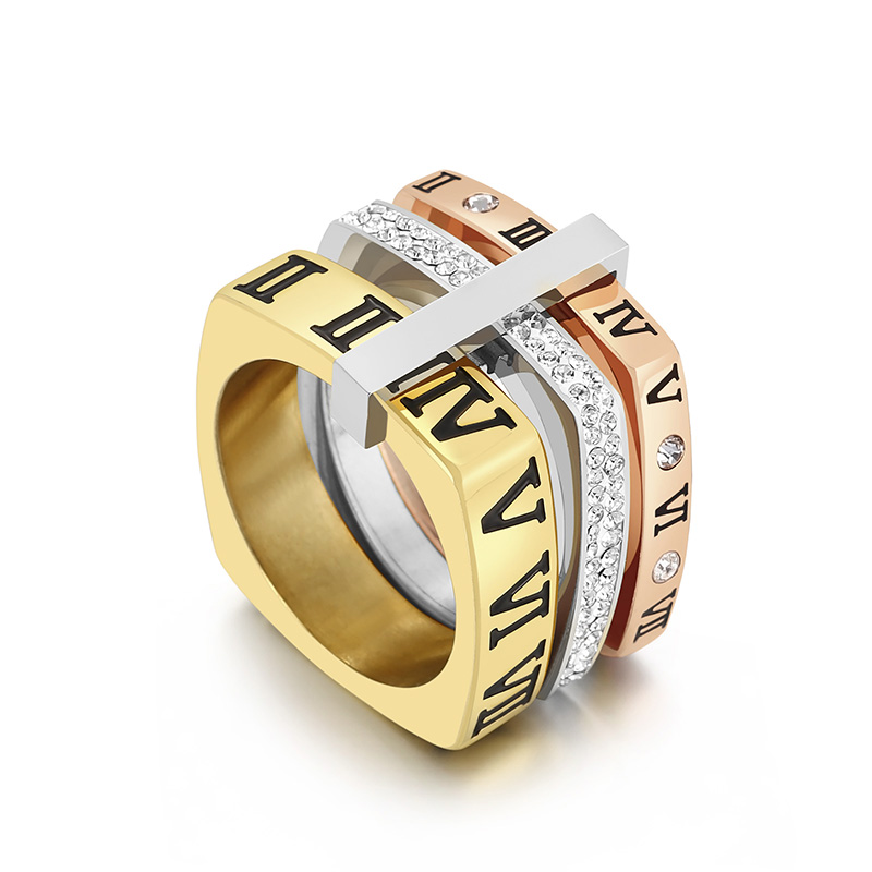 Title 1, Fashion Roman Numeral Stainless Steel Ring