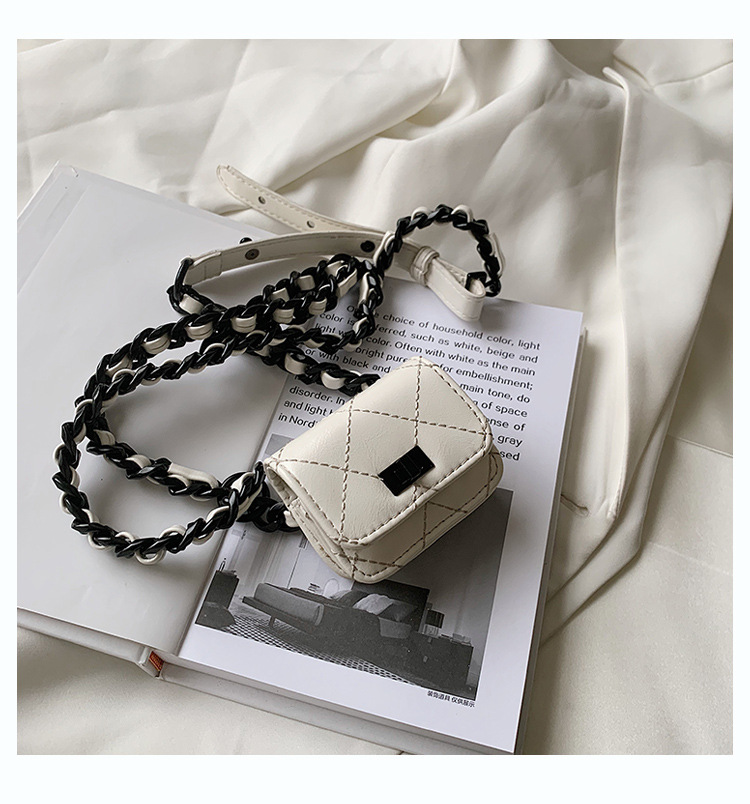 Headphone Bag Mini Bag Single Shoulder Small Square Bag White - Shop at LoveMi