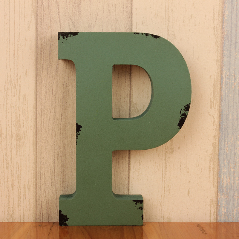 Title 4, Creative retro wooden alphabet decoration ornam...