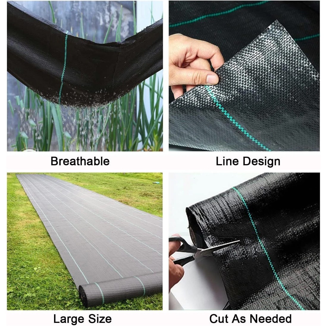 2x25M Heavy Duty Weed Control Membrane Garden Barrier Fabric Landscaping Cover