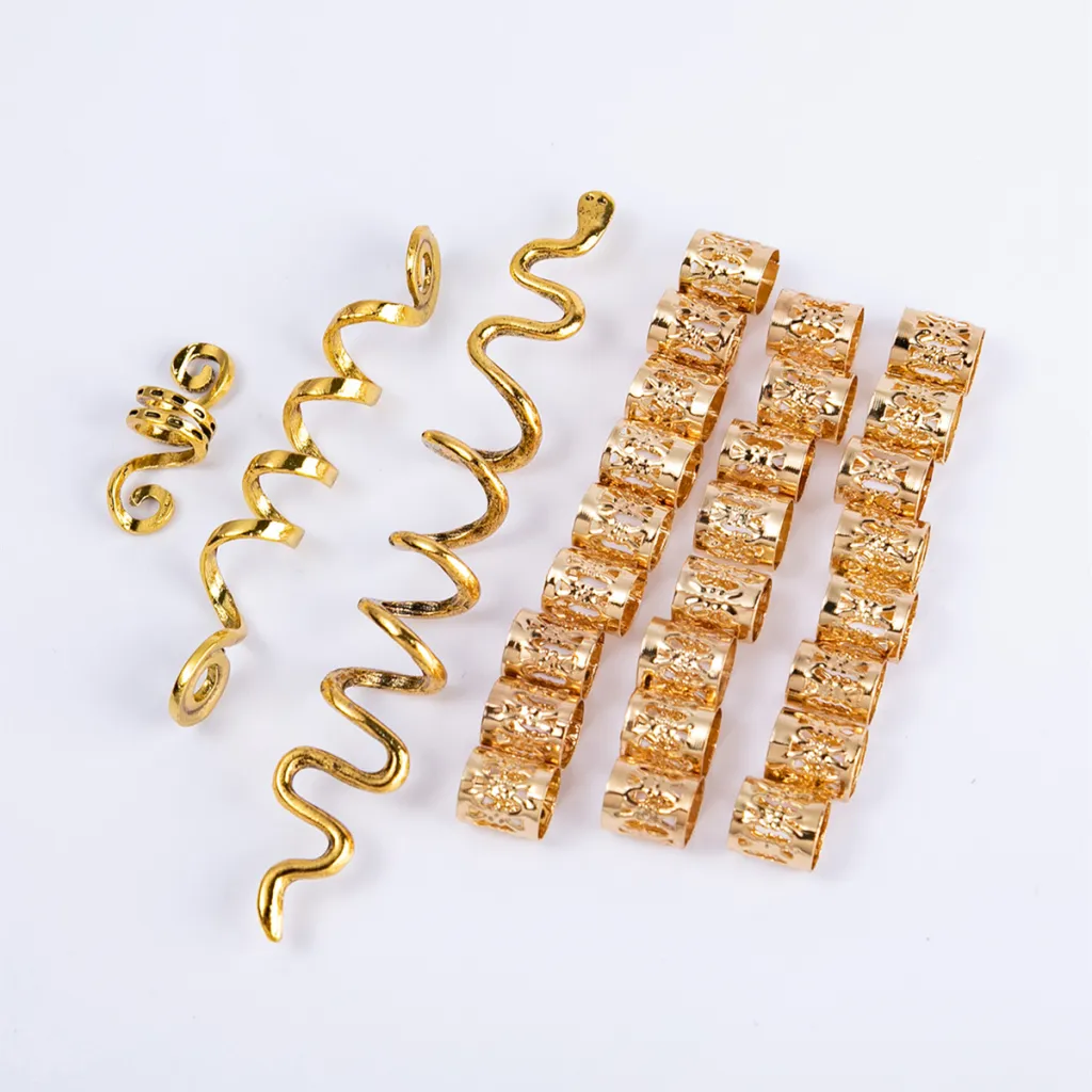 Retro National Style Spiral Dirty Braid Hair Clip - Gold