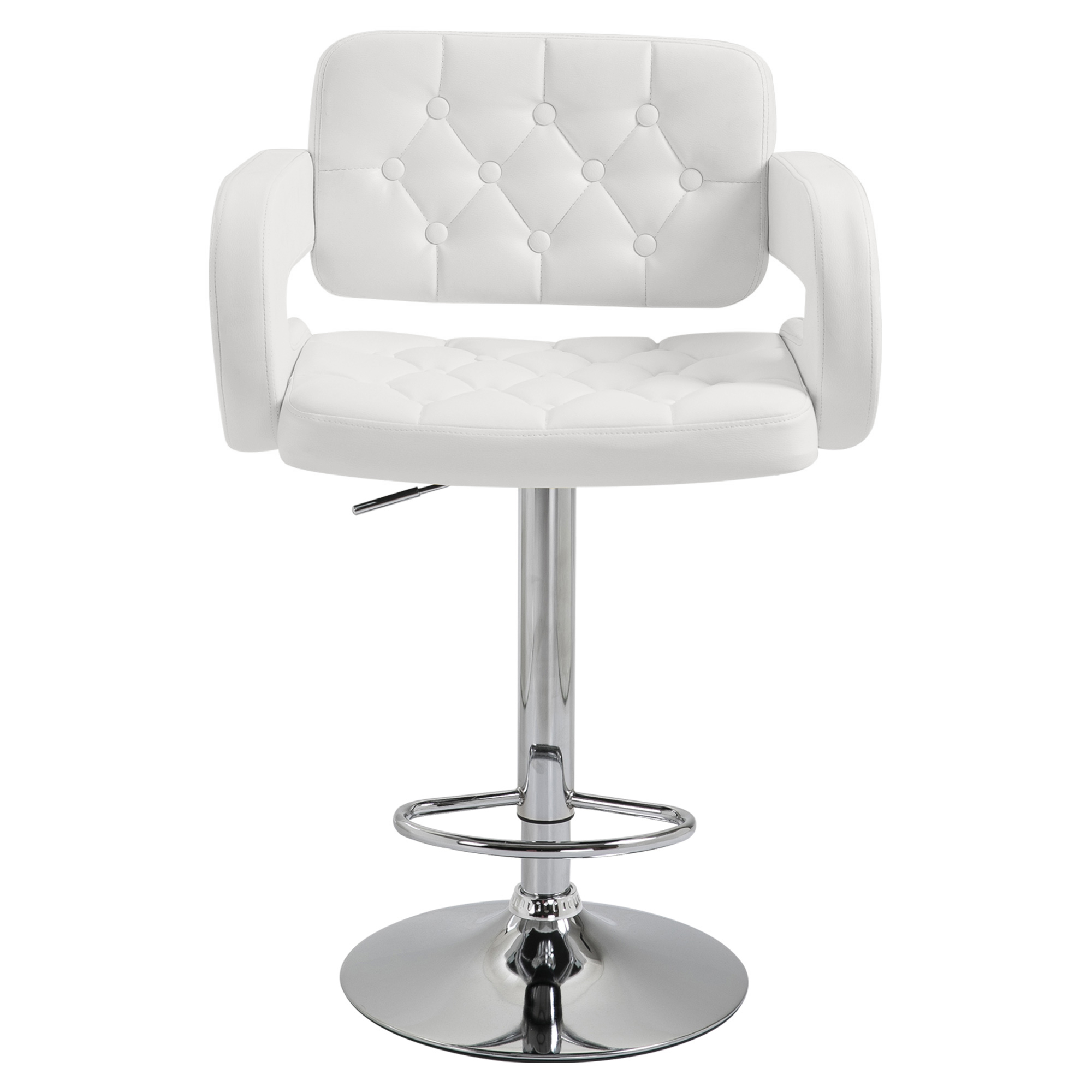 PU Leather Cushioned Rotating Bar Stool, Adjustable Height, With Backrest — image 7