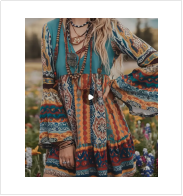 Ladies' Bohemian Style Midi Dress Blue - Shop at LoveMi