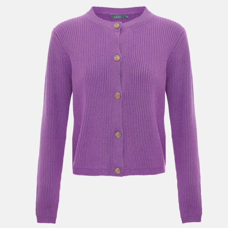 Fashion Green Button Long-sleeved Round Neck Sweater