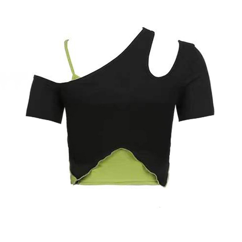 Women's Sweet And Cool Off Shoulder Halter Short Sleeve T-shirt