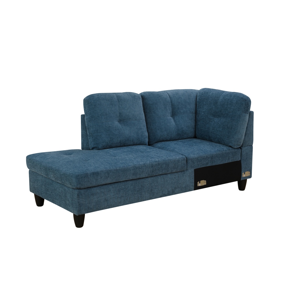 Pickup Only--Blue Flannel 3-Piece Couch Living Room Sofa Set
