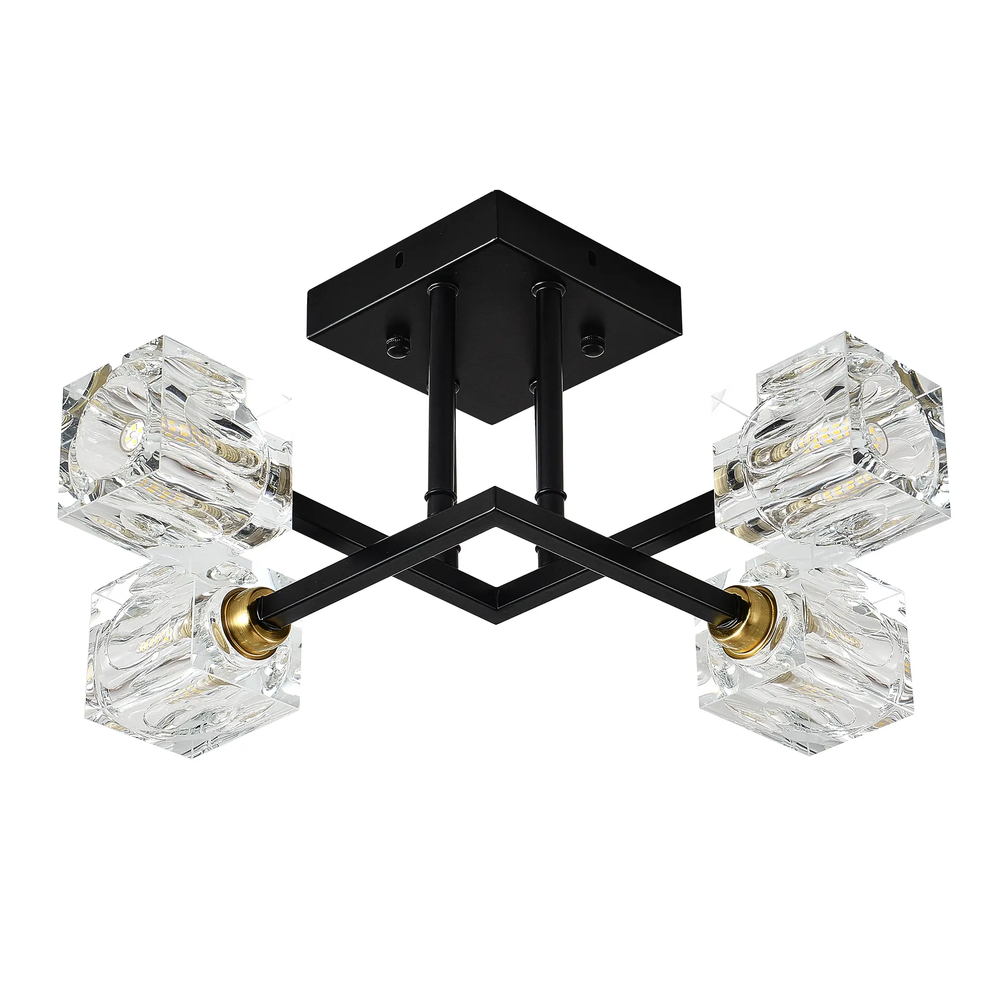 Modern Luxurious Crystal Ceiling Light, 4 Lights-BO INCLUDED Bulb  Modern Crystal Ceiling Light For Dining Room, Pendant Lamp Ceiling Lighting For Living Bedroo