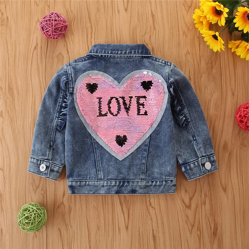 Girls' Denim Jacket Children's Western Style All Match