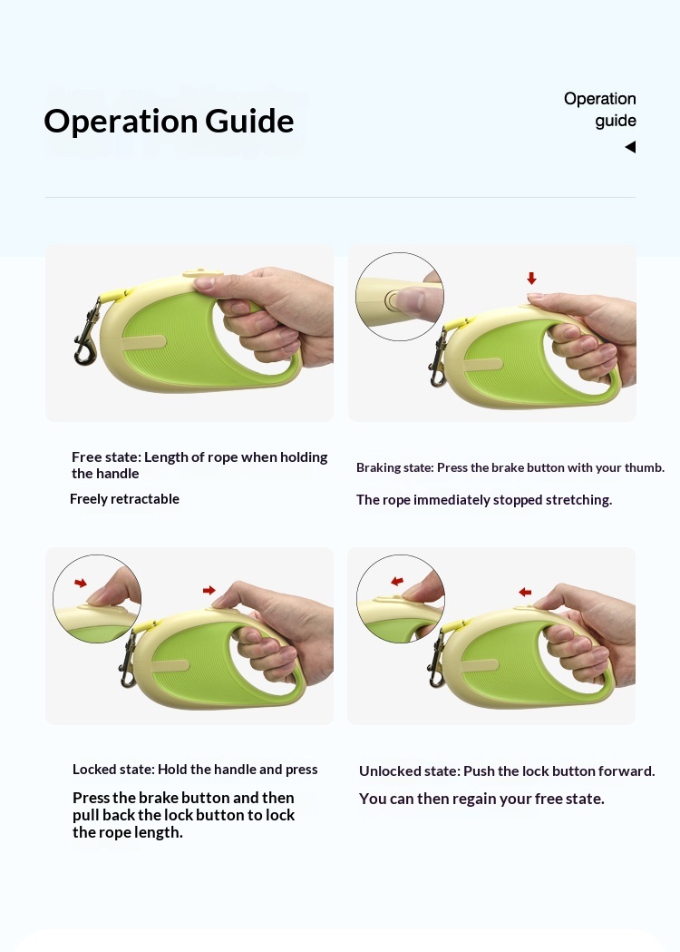 Retractable Dog Leash Shock-Absorbing Design For Large Dogs Durable Extendable Leash For Walking detail photo 19