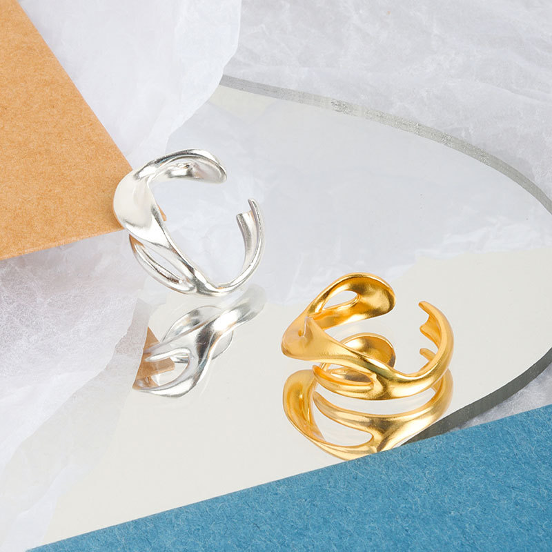 Personality Shaped Fashion Simple Titanium Steel 18k Gold Ring