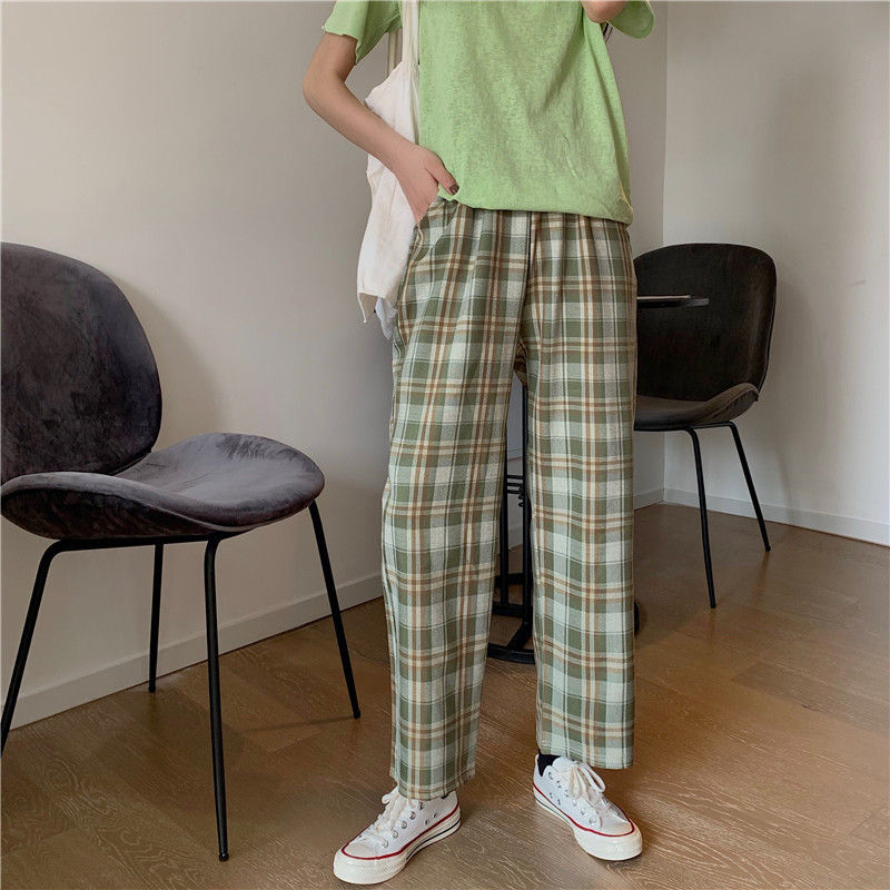 Title 2, High waist plaid casual pants