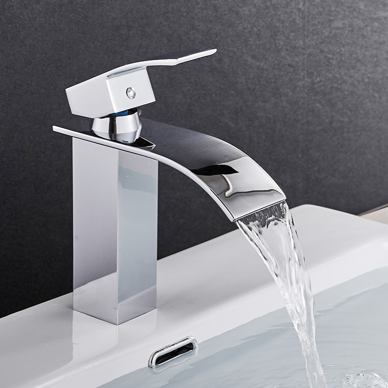 Title 3, Waterfall Face Basin Faucet Cold And Hot Full C...