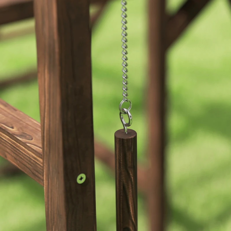 Chicken Activity Play Set With Multiple Chicken Perches, Swing, Ladder, Platform For 3-4 Chickens, Coffee