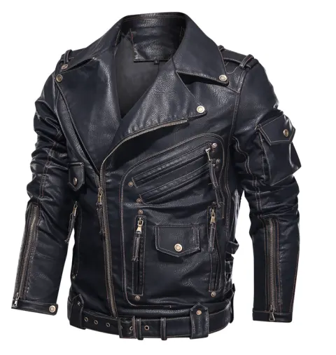 Vintage Leather Men's Coat Jacket
