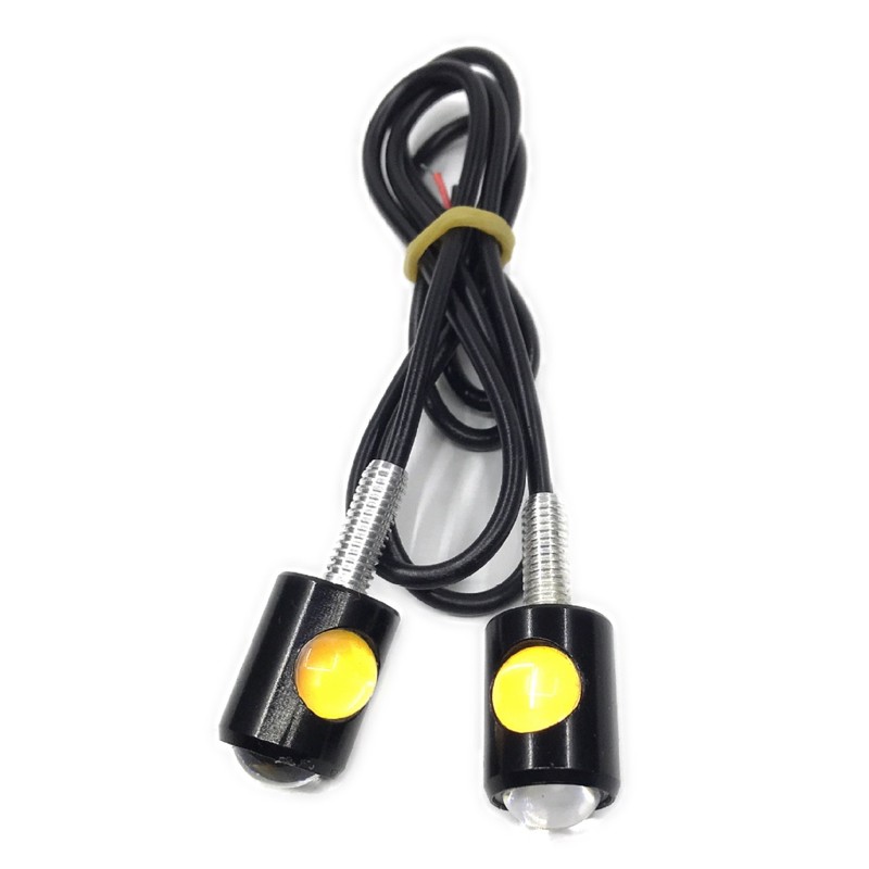 2X LED Black Micro Mini Tiny Small Indicators Turn Signal Motorcycle Motor Bike — image 3
