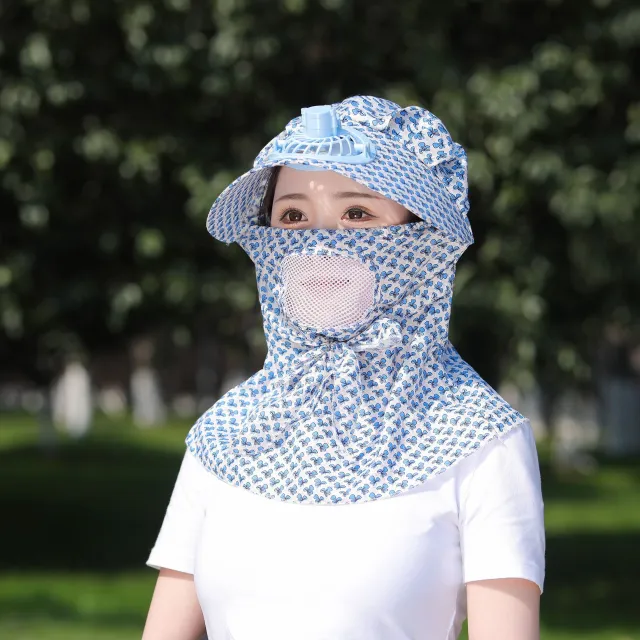 Women's Summer And Korean Version Large Brim Sunshade Hat Outdoor Blue - Shop at LoveMi