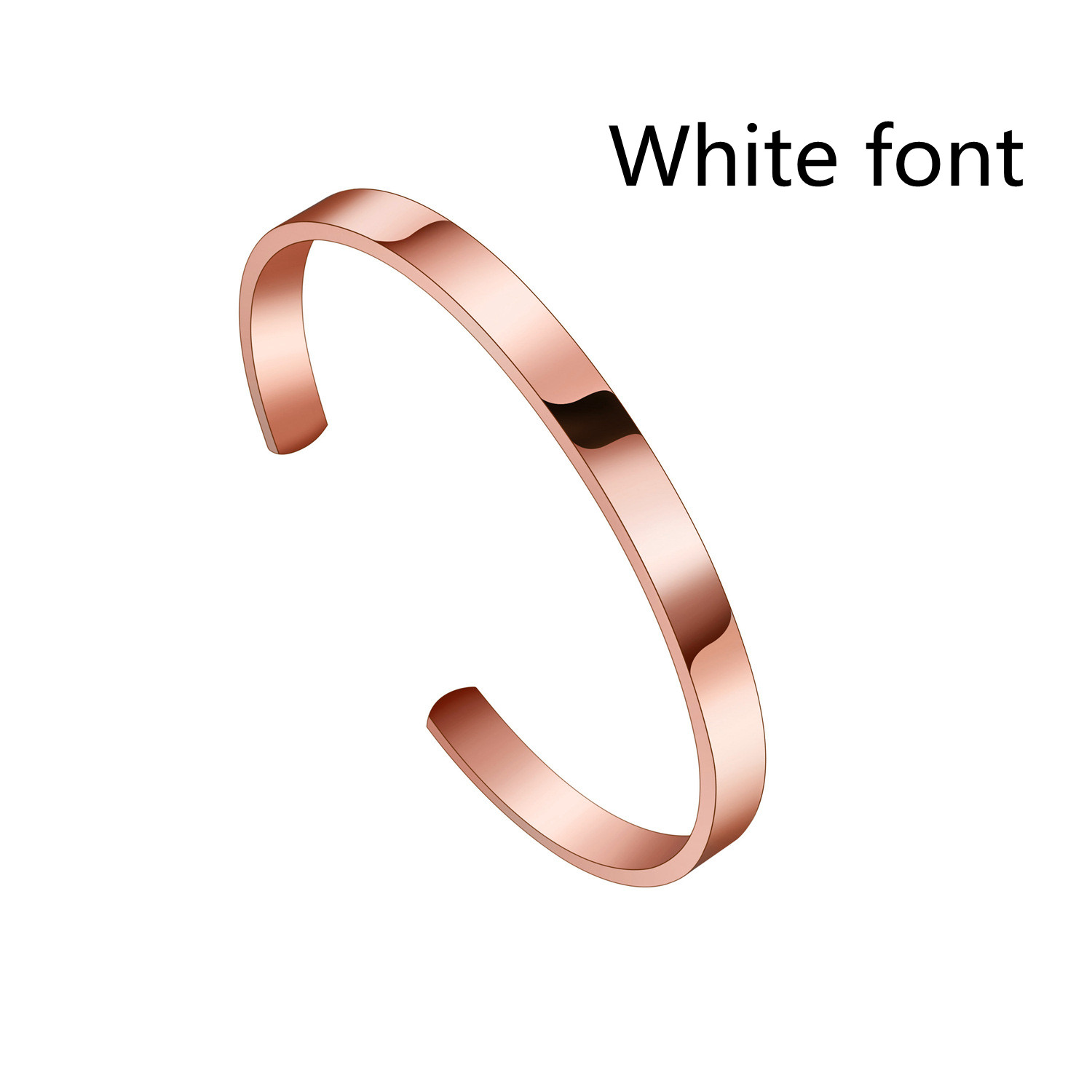 Personalized Versatile C-shaped 6mm Stainless Steel Smooth Bracelet For Women