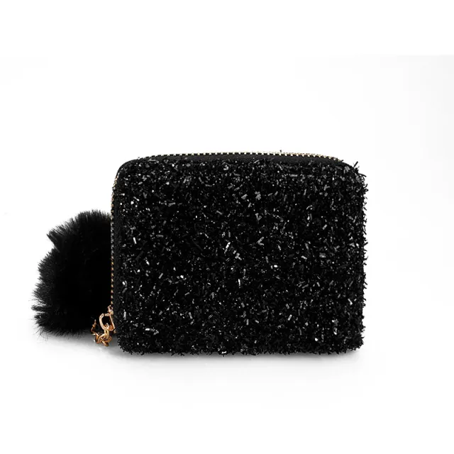 Short Solid Color Mini Multi Card Small Wallet Black - Shop at LoveMi