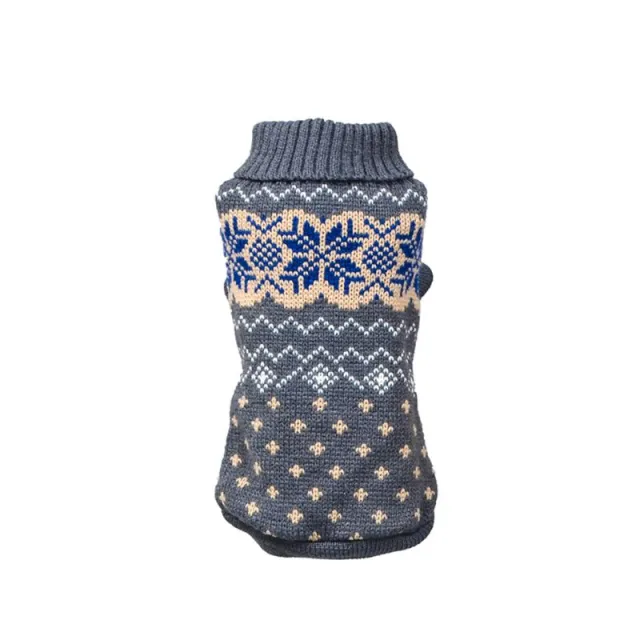 Autumn And Winter Warm Stretch Snowflake Pet Sweater Haze Grey - Shop at LoveMi