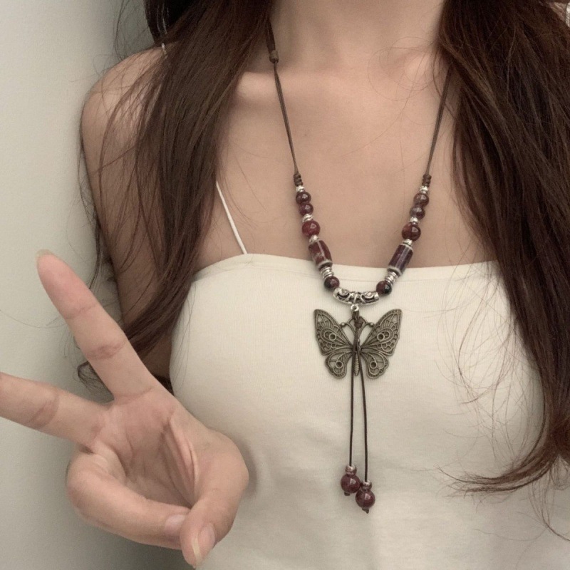 Title 3, Chinese Ethnic Style Butterfly Necklace Women