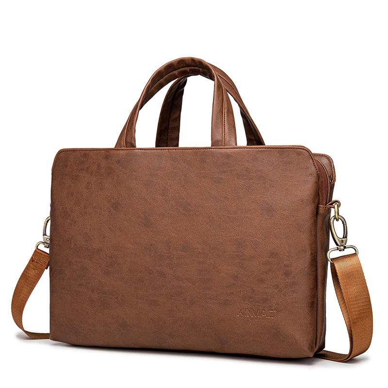 Handheld One Shoulder Business Notebook Leather Briefcase — foto 2