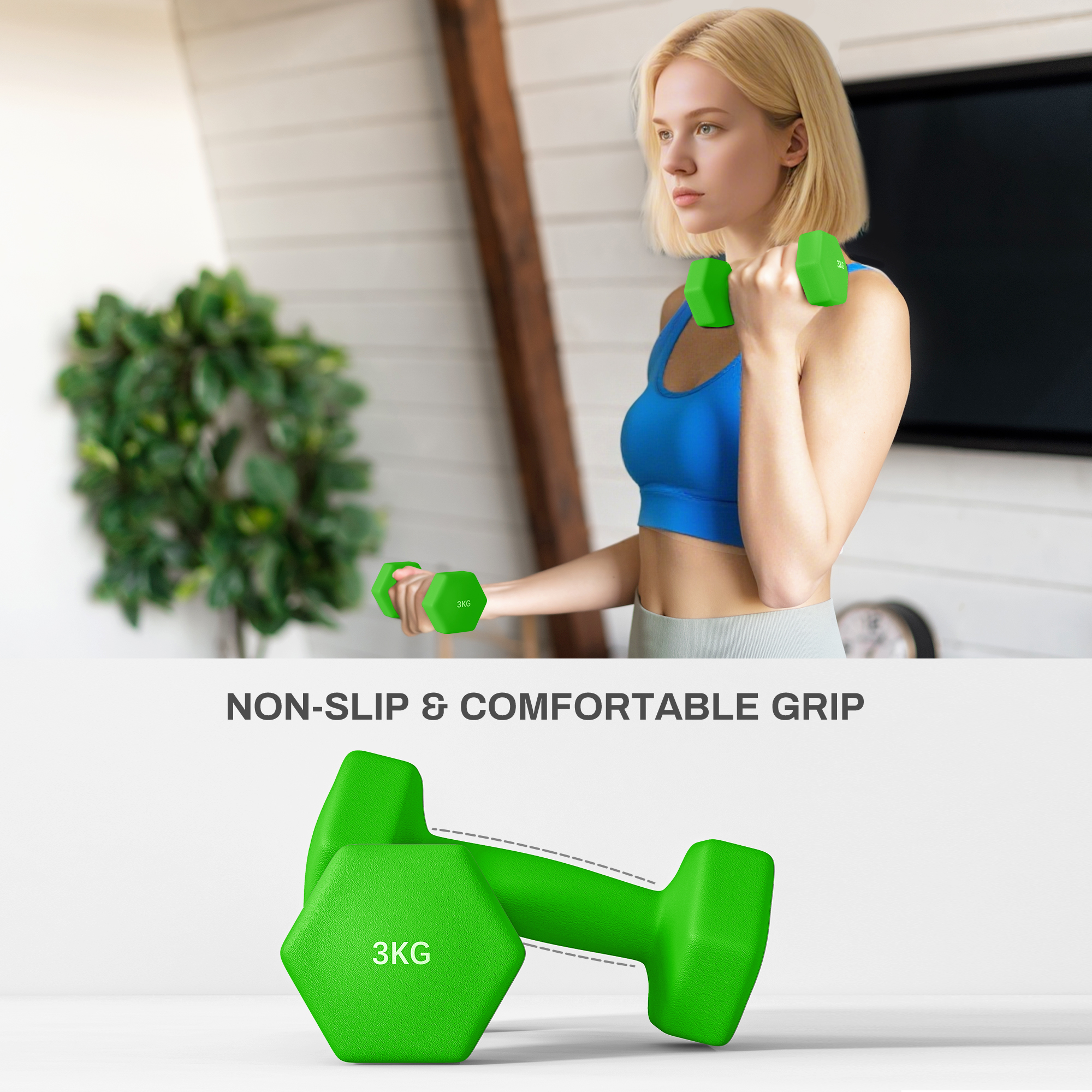 Dumbbell Set With Storage Rack , 2 X 1kg, 2 X 2kg, 2 X 3kg — image 10