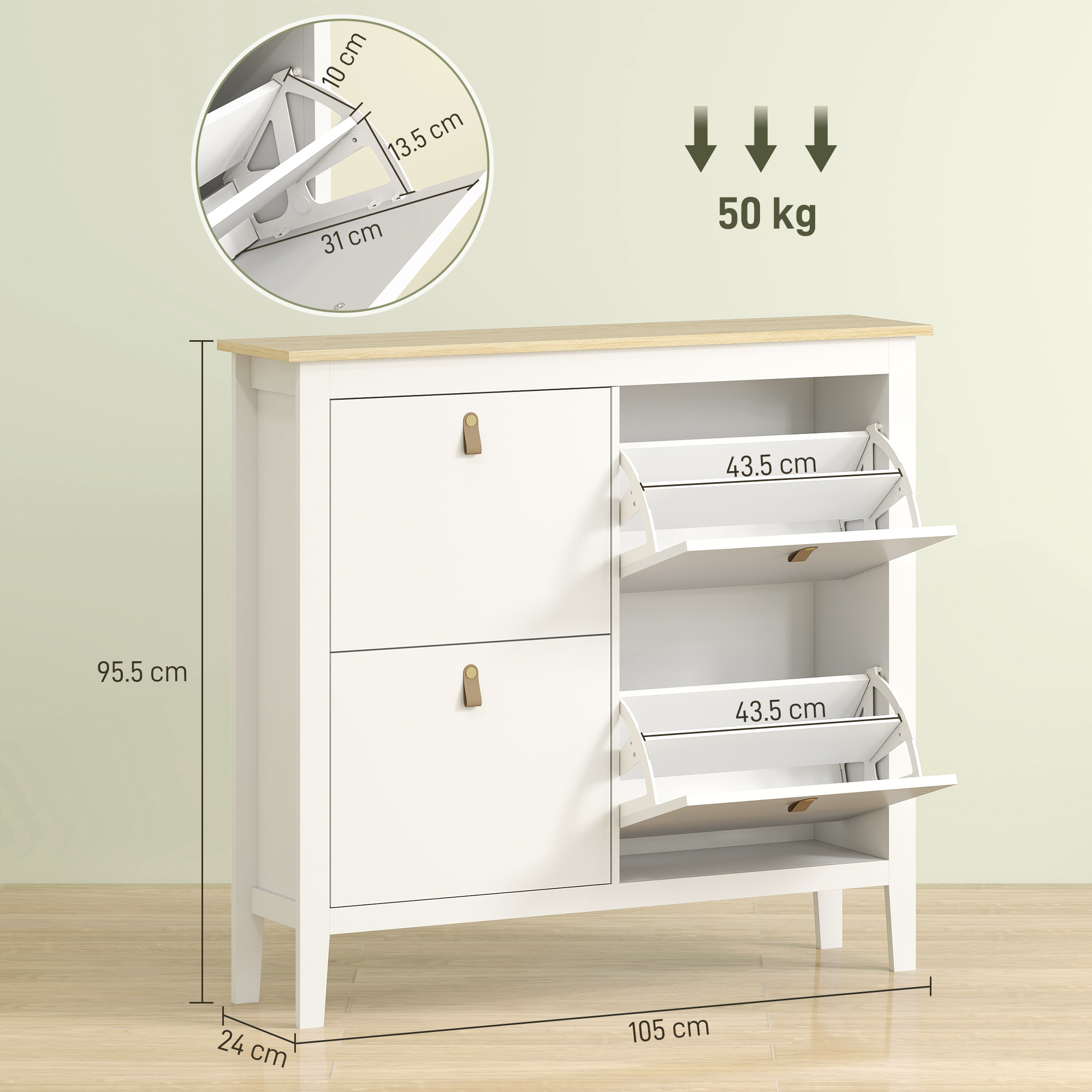 Modern Four Drawer Shoe Cabinet — image 4