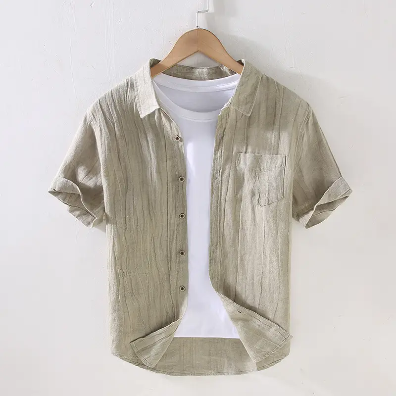 Summer Men's Pure Linen Short-sleeved