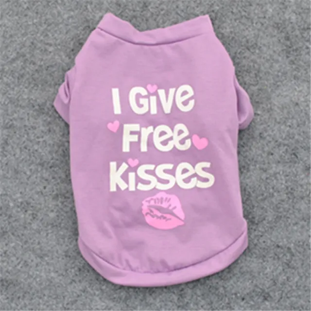 Puppy Clothes Spring Autumn And Summer Cotton Breathable Short sleeved T shirt Taro Purple - Shop at LoveMi