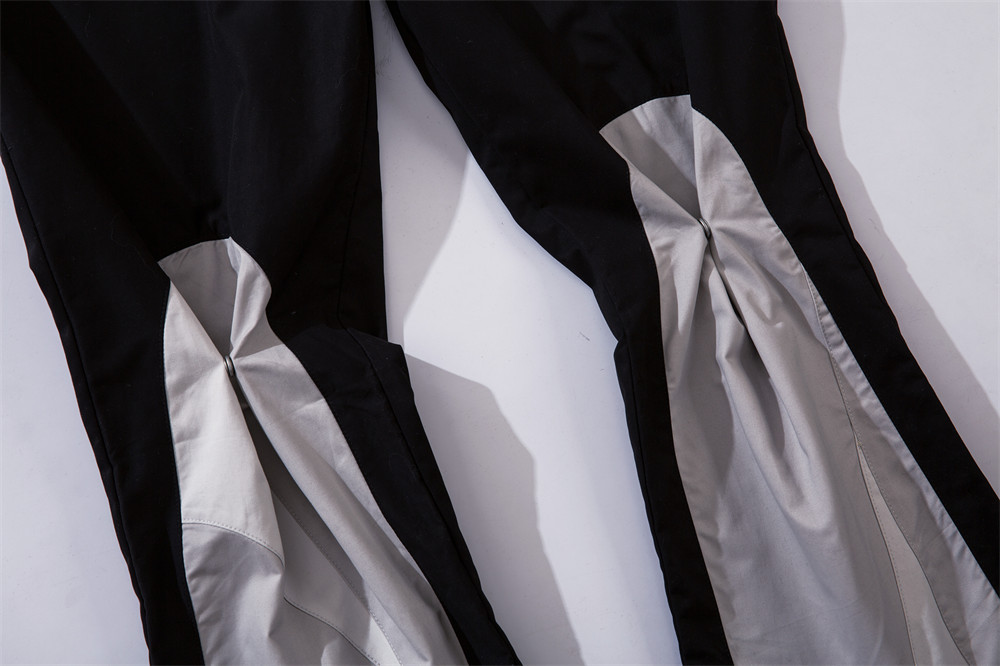 Loose Straight Trousers Button Design Female