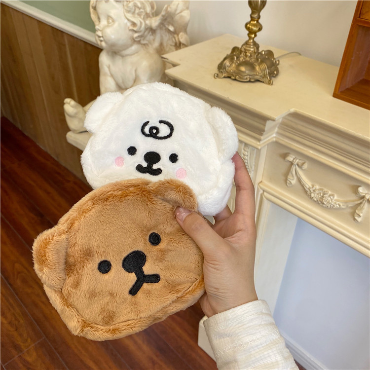 Title 5, Warm Cute Plush Bear Mini Doll Coin Purse Stora...