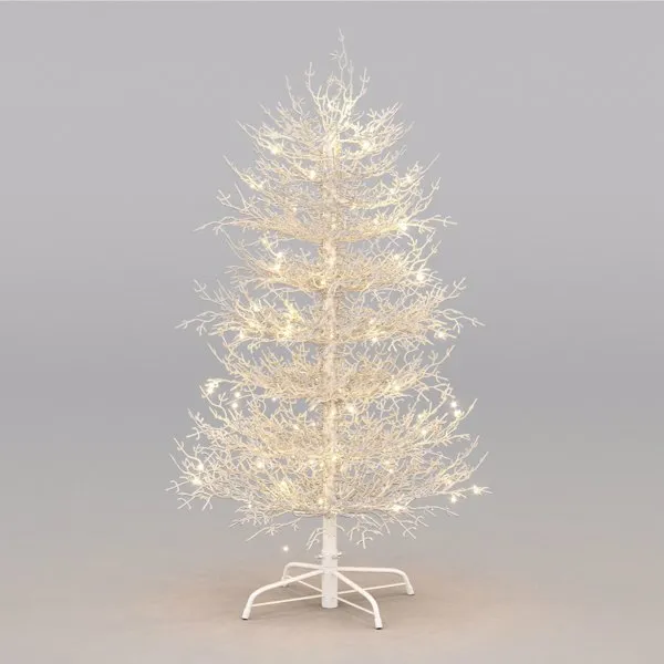4FT Pre lit Aspen Fir Artificial Christmas Tree, Hinged Xmas Tree 280 Snow Flocked Branch Tips, 230 Warm White LED Lights, Holiday Coral Christmas ... - Shop at LoveMi