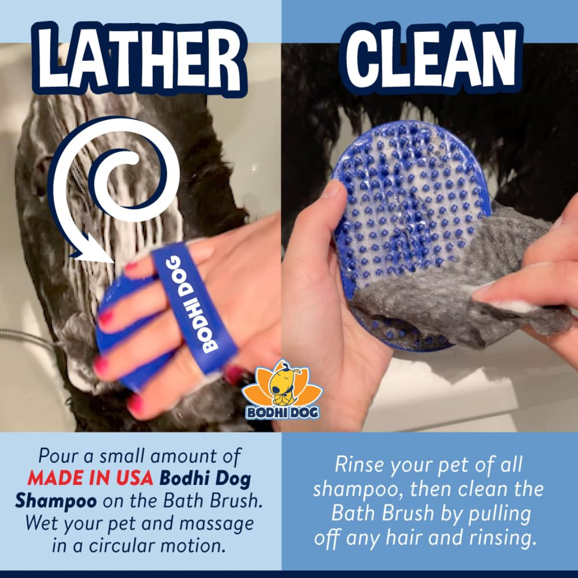 Brosse de bain pour chien et chat, shampoing et massage