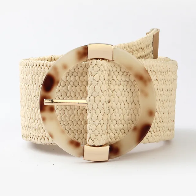 Straw Woven Belt Boho Plastic Buckle Trim - Shop at LoveMi