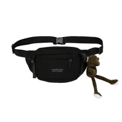Trendy Brand Messenger Bag Men's Sports Lightweight Waist Bag - Black - View 1