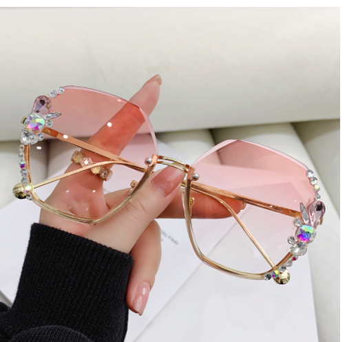 Title 8, Rhinestone Sunglasses Frameless Sun Protection ...