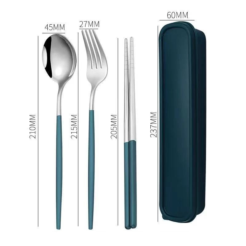 Title 10, Portable Stainless Steel Chopsticks Spoon Fork ...