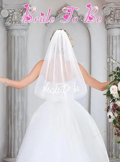 Bride To Be Embroidered Veil Bachelorette Party