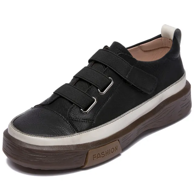 Fashion Retro Casual Velcro Female Sneakers Black - Shop at LoveMi