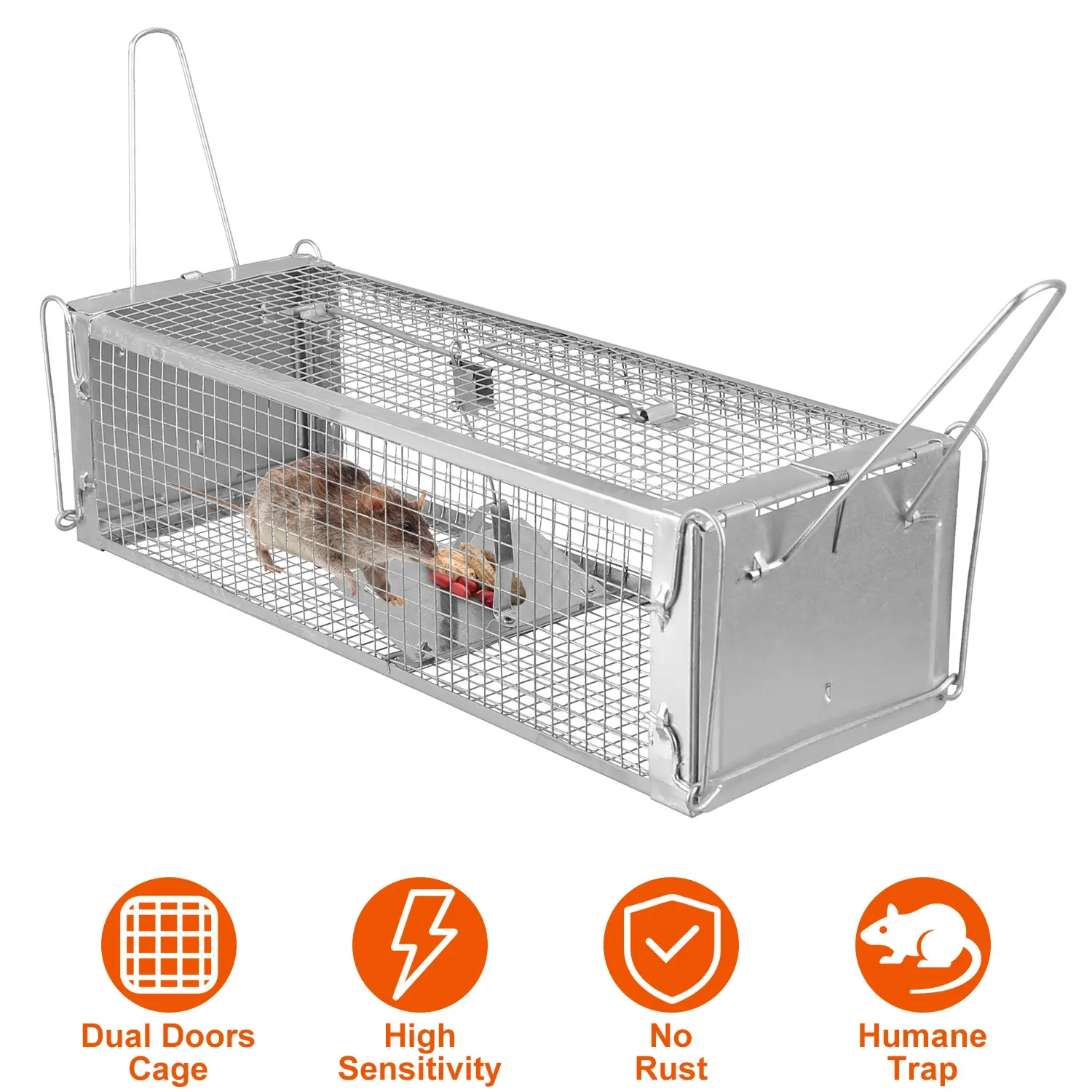 Dual Door Rat Trap Cage Humane Live