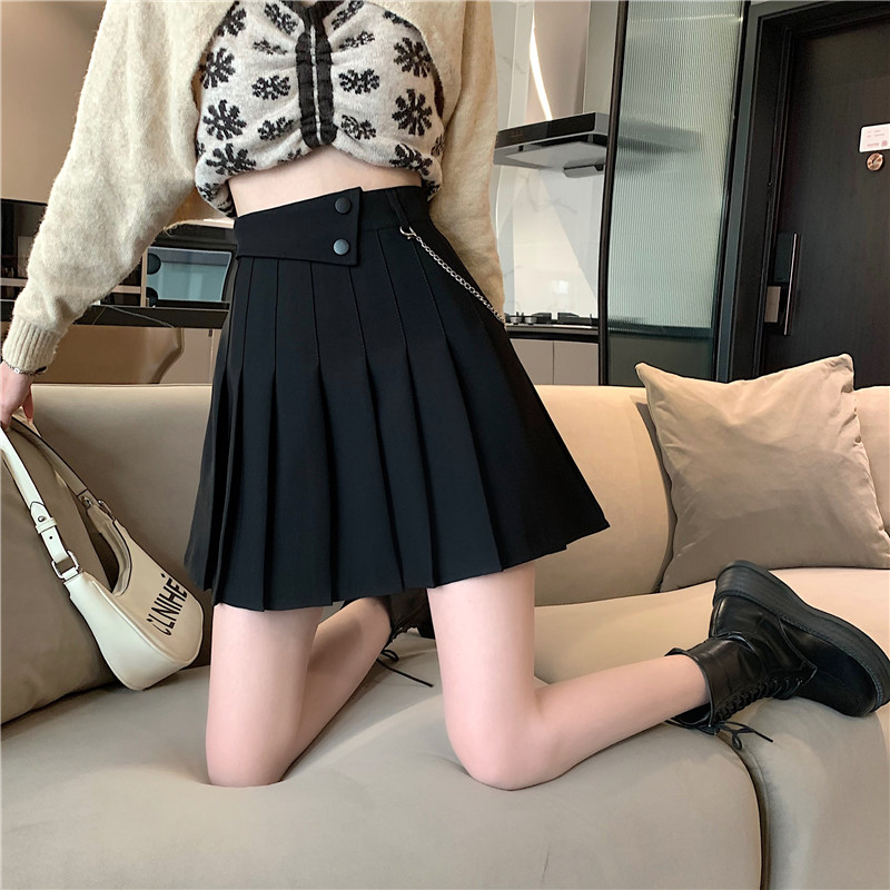 Women's High Waist Retro Brown Skirt