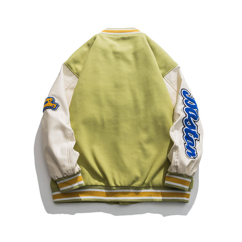 Men's Japanese Street Fashion Contrast Color Patchwork Loose Stand Collar Jacket