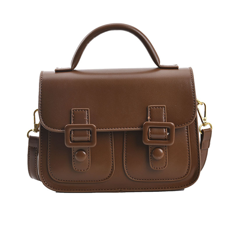 British Style Simple Women's Shoulder Messenger Bag Belt Brown - Shop at LoveMi