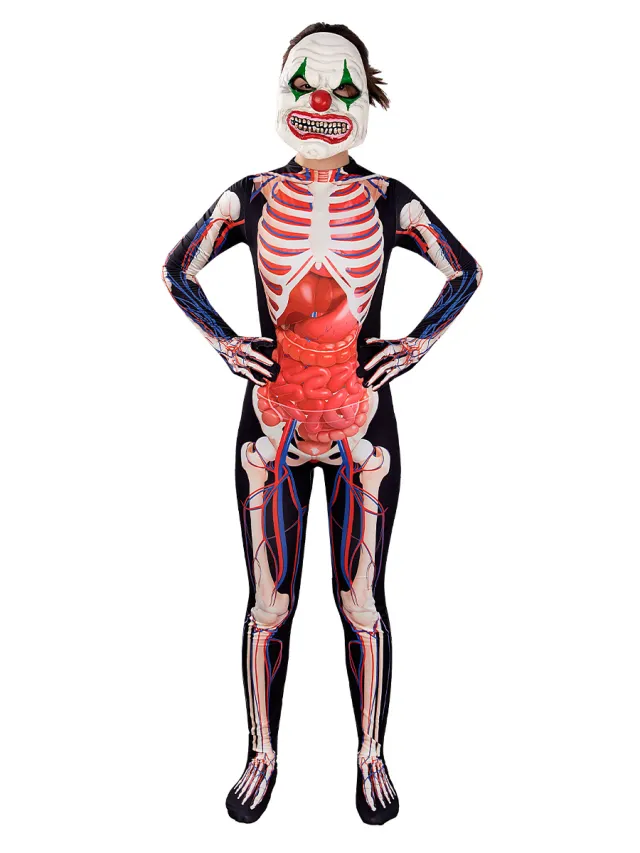 Halloween Jumpsuit Funny Costume Realistic Body Structure Body Structure Jumpsuit 150Cm - Shop at LoveMi